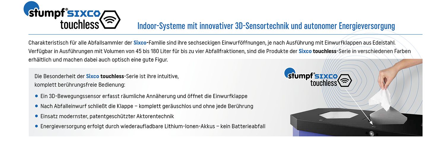 SIXCO touchless Stumpf Metall